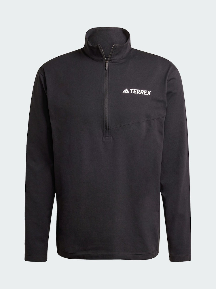 adidas Terrex Black Multi Climacool 1/2 Zip Long Sleeve Top - Image 5 of 5 adidas Terrex Black Multi Climacool 1/2 Zip Long Sleeve Top - Image 5 of 5