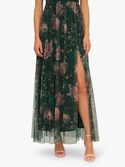 Adrianna Papell Green Print Tulle Maxi Dress - صورة 6 من 6