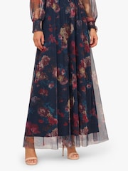 Vestido longo de malha com estampa azul Adrianna Papell - Imagem 6 de 6