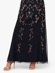 Adrianna Papell Blue Studio Beaded Blouson Long Dress - Image 6 of 6