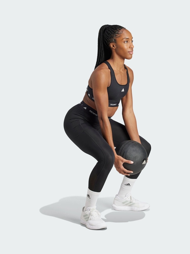 adidas Black Tech Fit Bra - Image 1 of 4 adidas Black Tech Fit Bra - Image 1 of 4