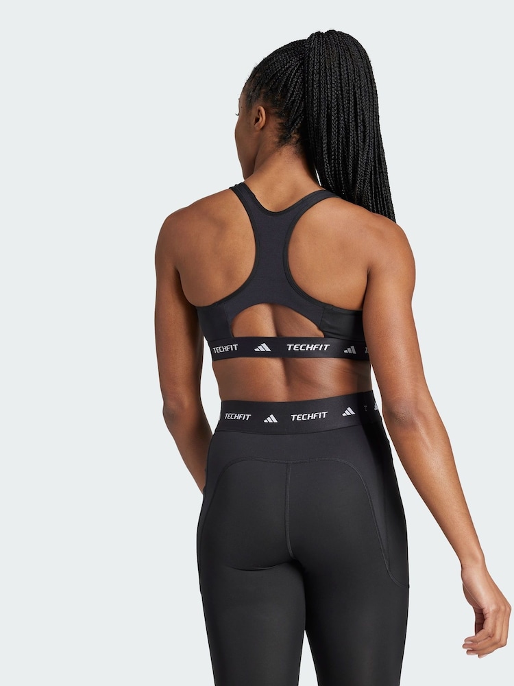 adidas Black Tech Fit Bra - Image 2 of 4