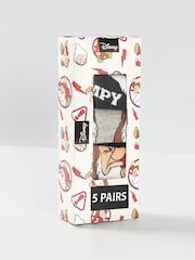Vanilla Underground Grey Disney Grumpy Calf Socks Set of 5 - Image 3 of 6