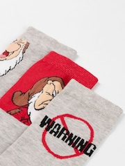 Vanilla Underground Grey Disney Grumpy Calf Socks Set of 5 - Image 5 of 6