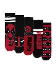 Vanilla Underground Black Marvel Deadpool Calf Socks Set of 5 - Image 2 of 6