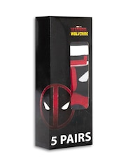 Vanilla Underground Black Marvel Deadpool Calf Socks Set of 5 - Image 6 of 6