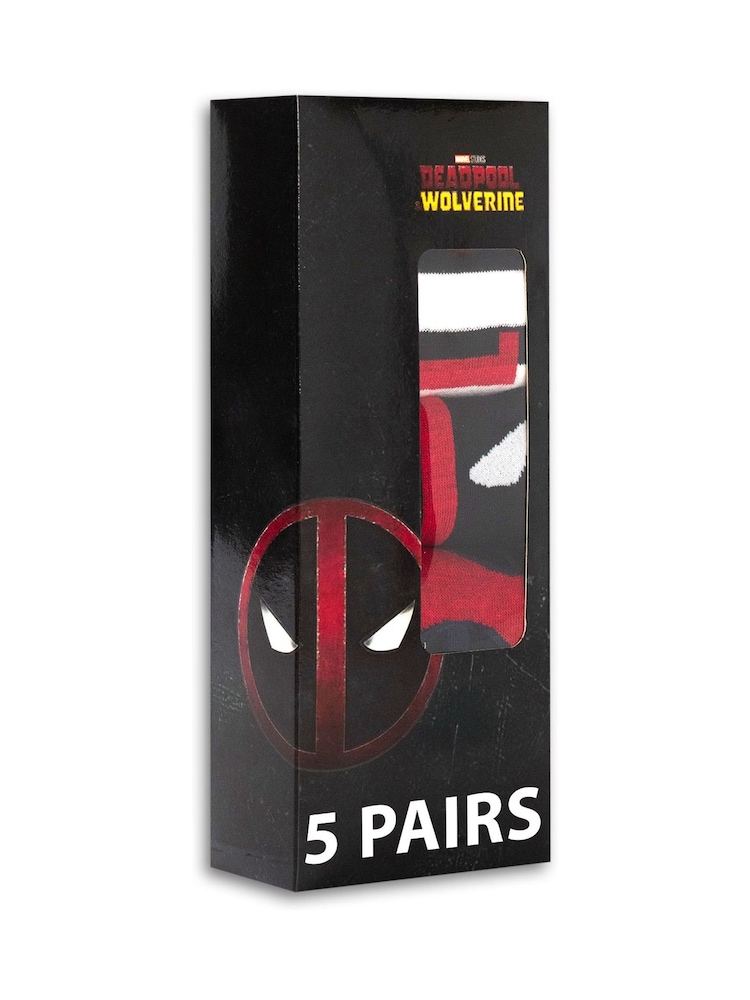 Vanilla Underground Black Marvel Deadpool Calf Socks Set of 5 - Image 6 of 6