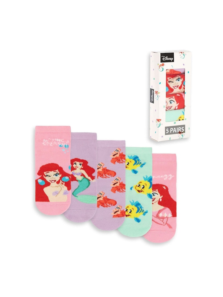 Vanilla Underground Pink Little Mermaid Calf Socks Set of 5 - Image 1 of 1 Vanilla Underground Pink Little Mermaid Calf Socks Set of 5 - Image 1 of 1