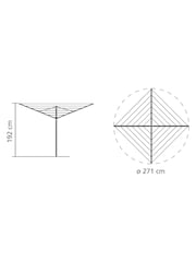 Brabantia Metallic Grey Topspinner Rotary Dryer Airer with Ground Spike - Image 4 of 6