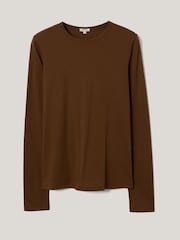 Jigsaw Green Long Sleeve 100% Cotton Top - Image 1 of 2