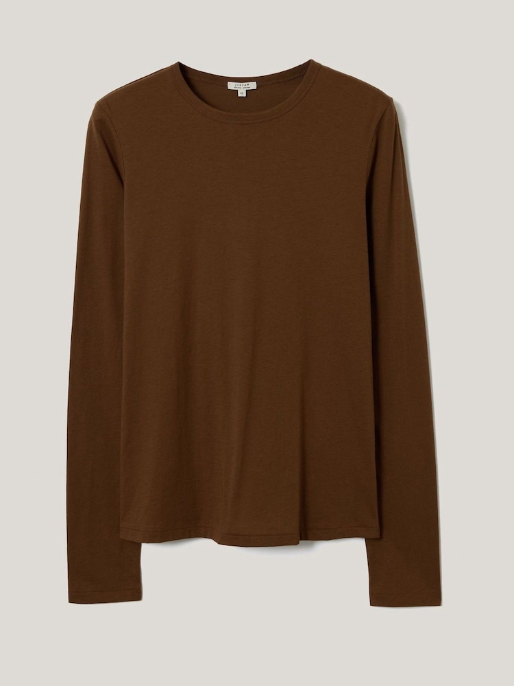 Jigsaw Green Long Sleeve 100% Cotton Top - Image 1 of 2 Jigsaw Green Long Sleeve 100% Cotton Top - Image 1 of 2