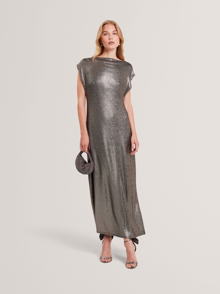 Ted Baker Black Jazziie - Metallic Sleeveless Midi Dress - Image 1 of 7 Ted Baker Black Jazziie - Metallic Sleeveless Midi Dress - Image 1 of 7