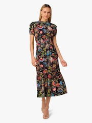 Adrianna by Adrianna Papell Printed Black Dress - Image 1 of 6