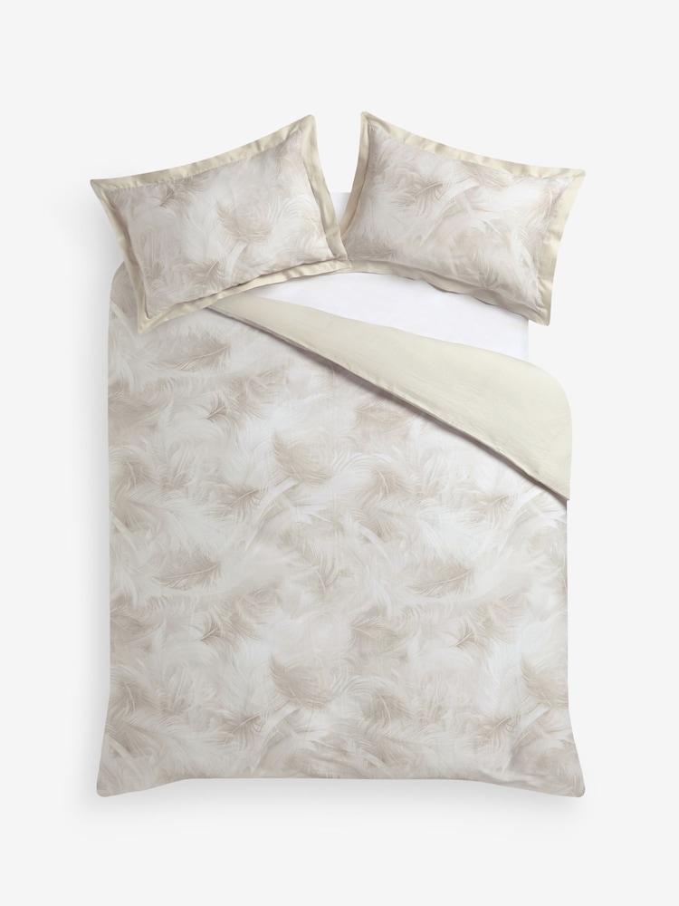 Lipsy Natural Ferris Feather 200 Thread Count Cotton Sateen Bedset - Image 4 of 4 Lipsy Natural Ferris Feather 200 Thread Count Cotton Sateen Bedset - Image 4 of 4
