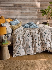 FatFace Blue Wildflower Gingham Duvet Cover and Pillowcase Set - Image 3 of 6