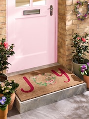 Shabby Chic by Rachel Ashwell® Pink Joy Floral Slogan Doormat - Image 1 of 4