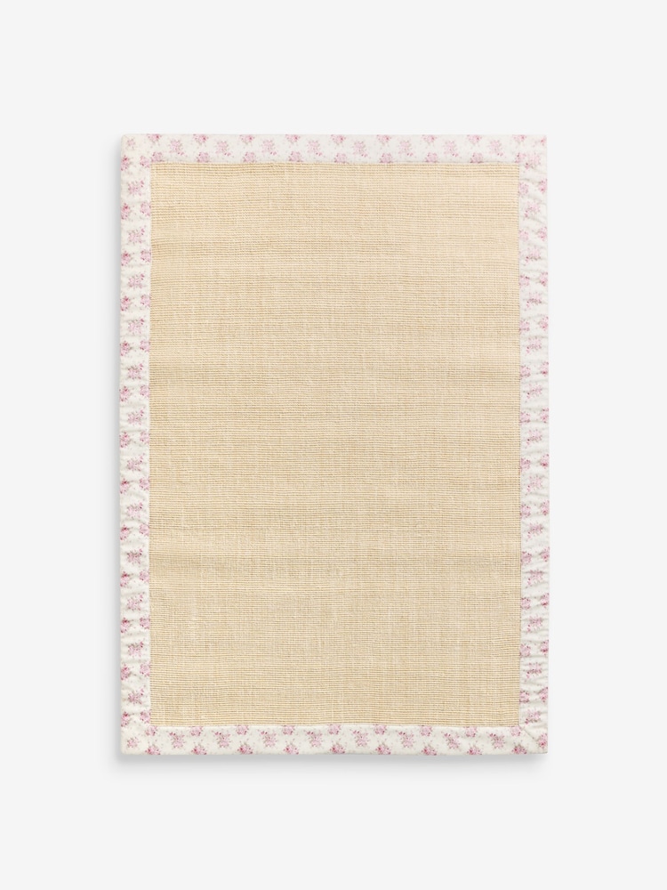 Shabby Chic by Rachel Ashwell® Pink Floral Border Sisal Flatweave Rug - Image 1 of 1