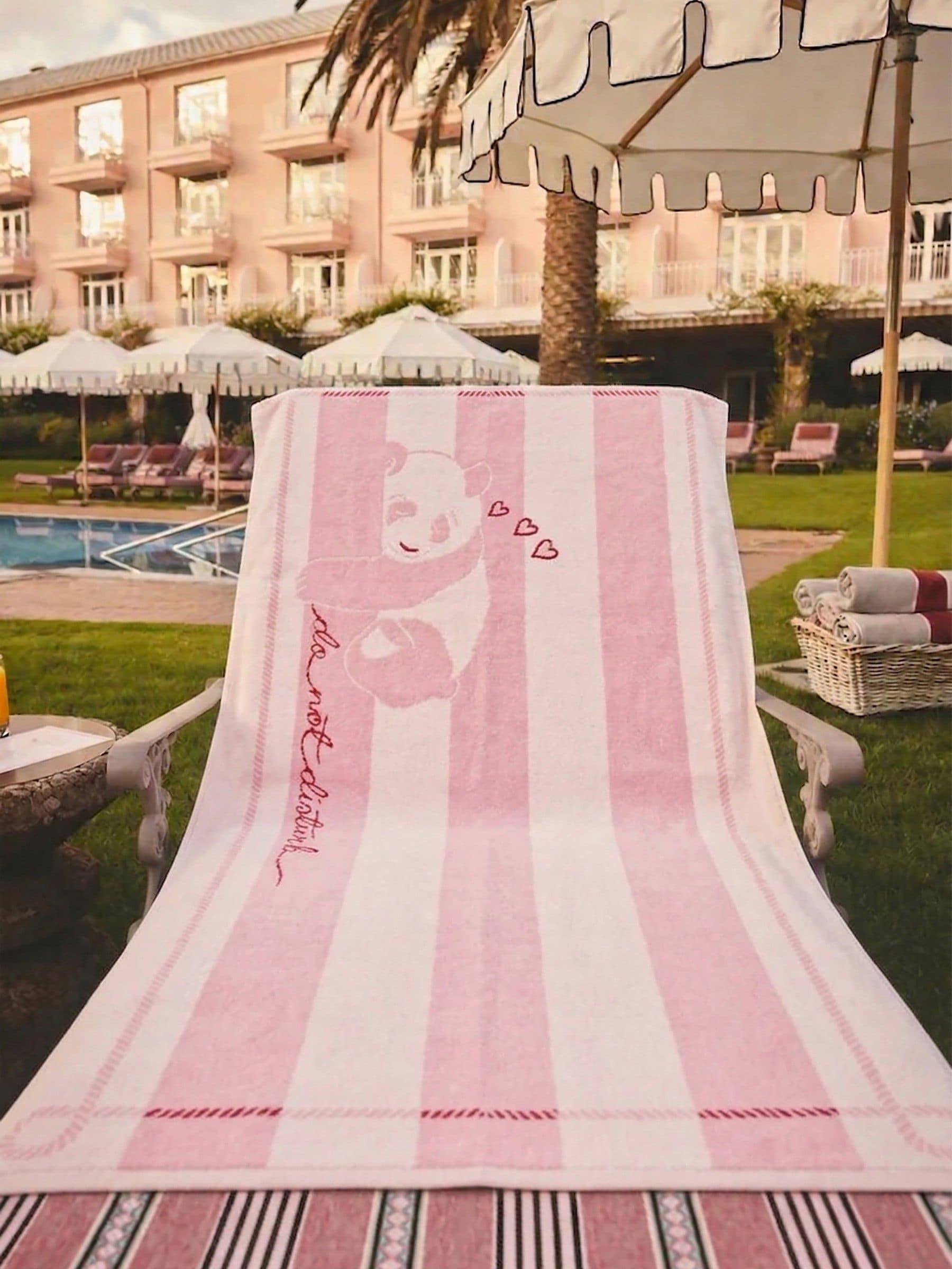 Buy Cath Kidston Pink Panda Stripe Beach Towel from the Next UK