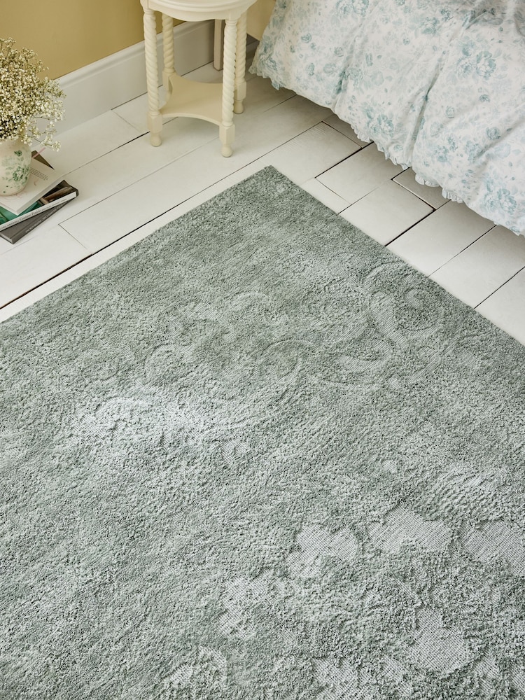 Shabby Chic by Rachel Ashwell® Green Distressed Tufted Rug - Image 2 of 5