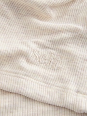 self. Neutral Short Sleeve Ribbed Pyjamas with Ruching - Image 3 of 3