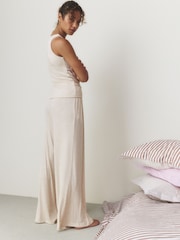 self. Neutral Rib Pyjama set with Ruching - Image 4 of 9