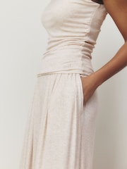 self. Neutral Rib Pyjama set with Ruching - Image 6 of 9