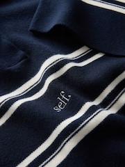 self. Navy Short Sleeve Knitted Rugy Top - Image 8 of 8