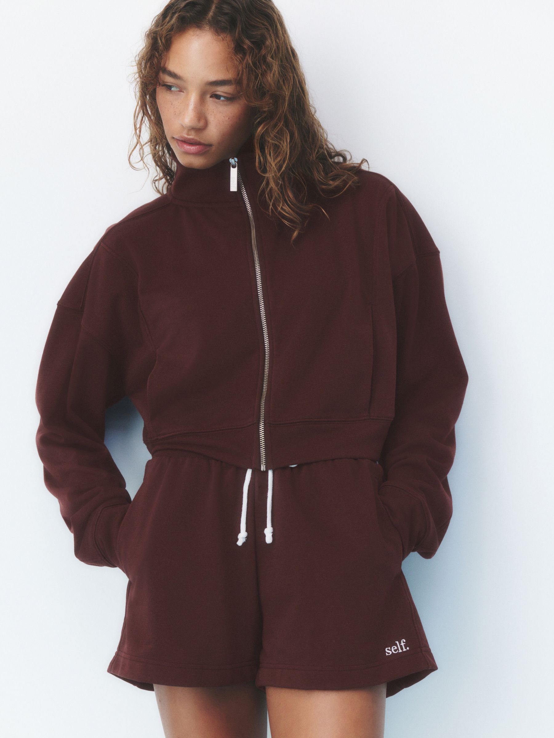 Buy self. Chocolate Brown Zip Through Sweat Jacket from Next USA