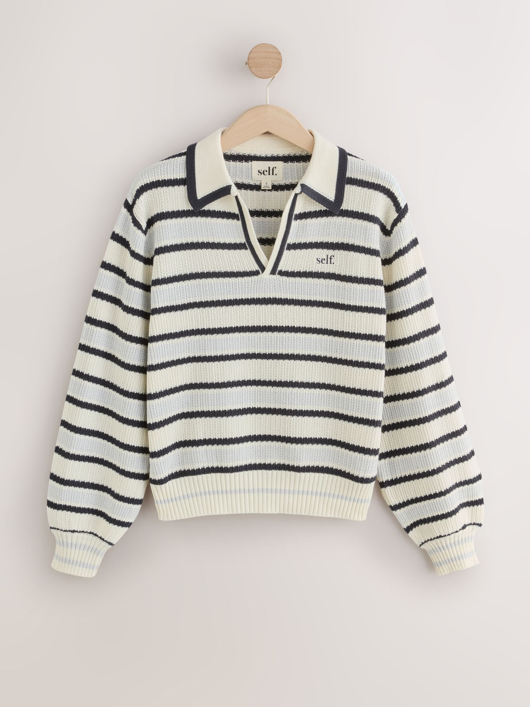 Buy self. Blue Stripe Crochet Knit Short Set Co-ord from Next USA