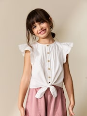 White Tie Front Blouse (3-16yrs) - Image 1 of 4