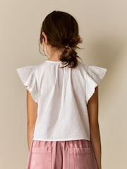 White Tie Front Blouse (3-16yrs) - Image 3 of 8