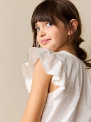 White Tie Front Blouse (3-16yrs) - Image 4 of 8
