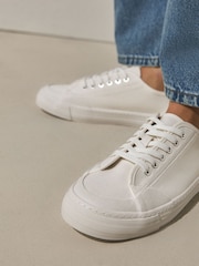 White Forever Comfort® Canvas Baseball Trainers - Image 6 of 10