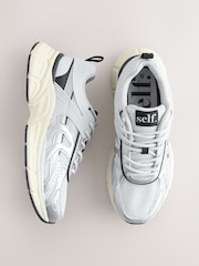 self. Silver/White Chunky Sports Trainers - Image 1 of 5