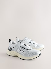 self. Silver/White Chunky Sports Trainers - Image 2 of 5