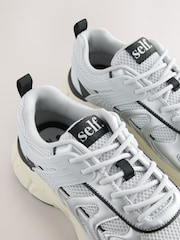 self. Silver/White Chunky Sports Trainers - Image 4 of 5