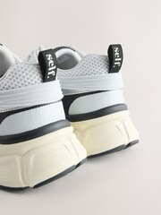 self. Silver/White Chunky Sports Trainers - Image 9 of 9