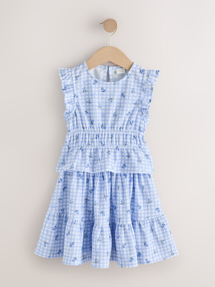 藍色方格面 - 上衣及半身裙套裝（3-16 歲） - 圖片 1，共 5