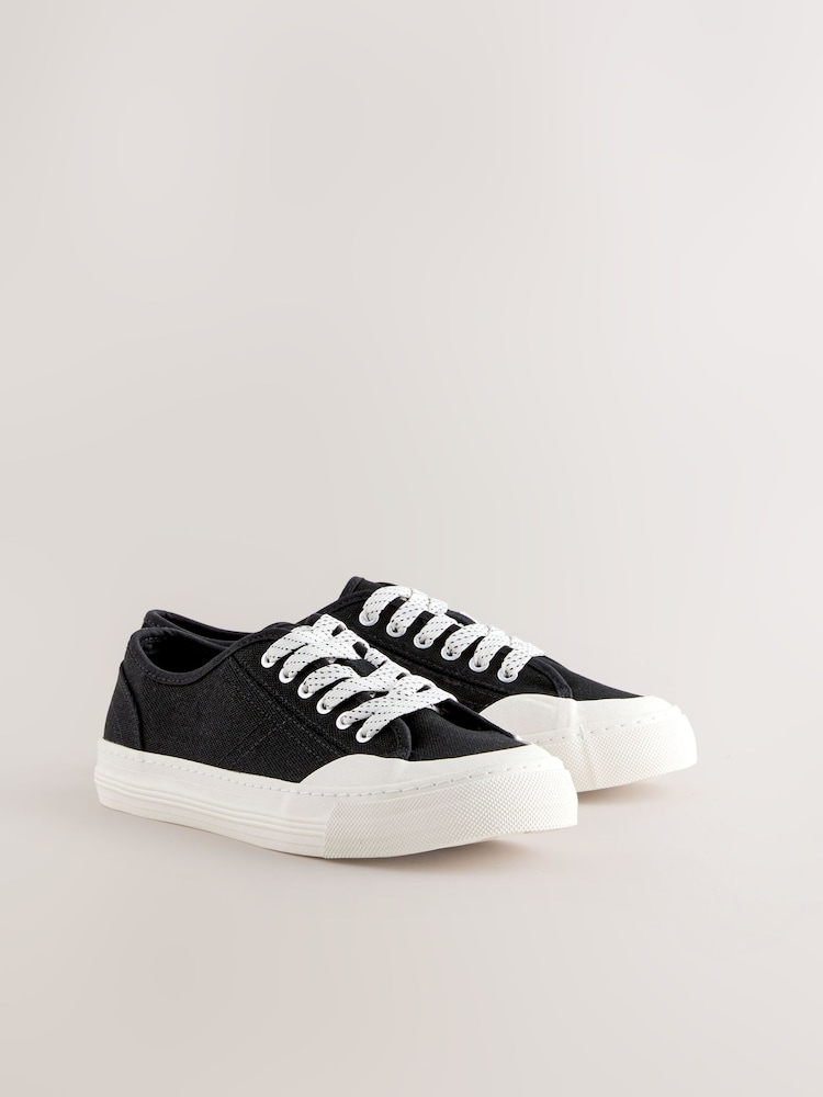 Black Forever Comfort® Canvas Baseball Trainers - Image 2 of 5