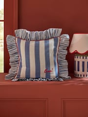 Lia Gold x Next Blue Stripe Mega Ruffle Slogan Cushion - Image 2 of 6
