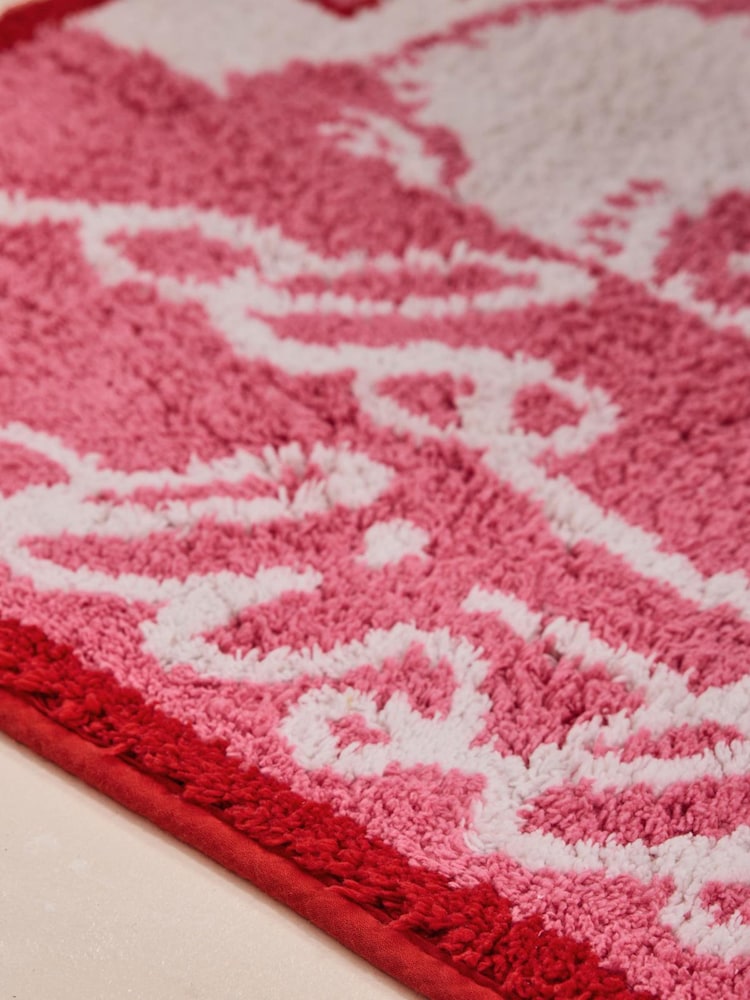 Cath Kidston Pink Sleepy Panda Slogan 100% Cotton Bath Mat - Image 2 of 4