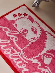 Cath Kidston Pink Sleepy Panda Slogan 100% Cotton Bath Mat - Image 3 of 4