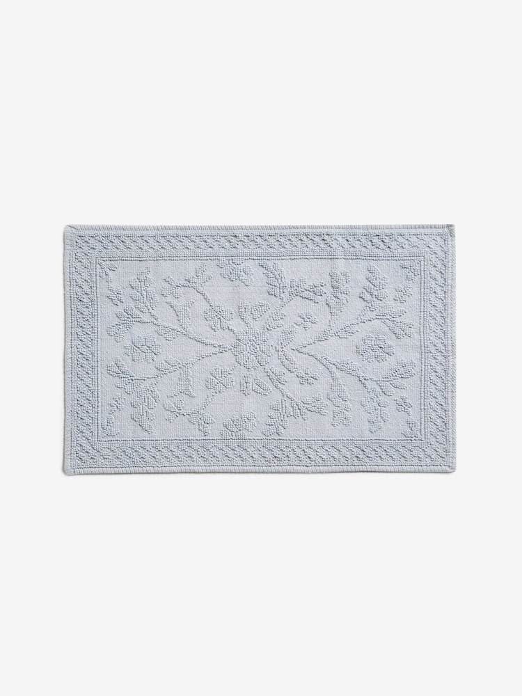 Shabby Chic by Rachel Ashwell® Blue Floral Jacquard Bath Mat - Image 2 of 2