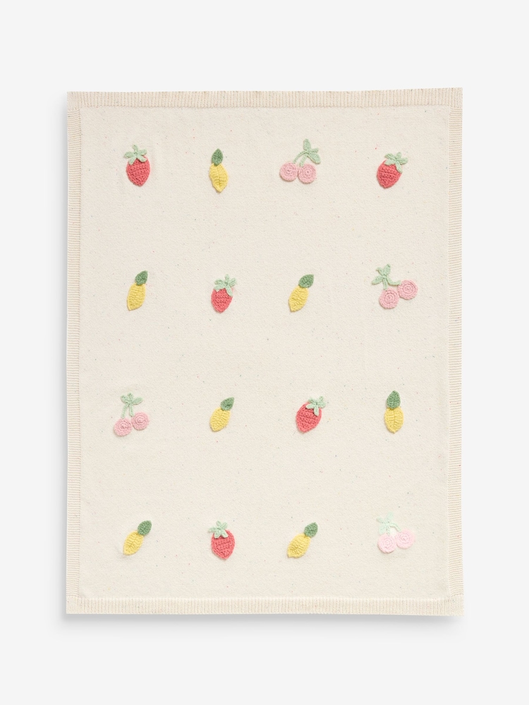 Jojo Maman Bébé Multi Crochet Fruits Baby Blanket - Image 1 of 1
