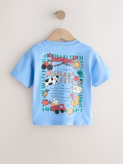Blue Village Fete - تيشرت بكُم قصير مزين بطبعة على الظهر (3 شهور-7 سنوات) - صورة 1 من 4