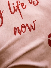 Rockett St George Pink Knitted Quote Throw - Image 3 of 4