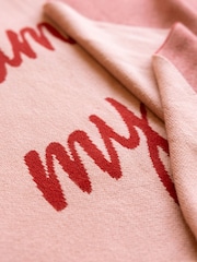 Rockett St George Pink Knitted Quote Throw - Image 4 of 4