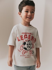 White Football Legend Short Sleeve Graphic T-Shirt (3mths-7yrs) - Image 1 of 7