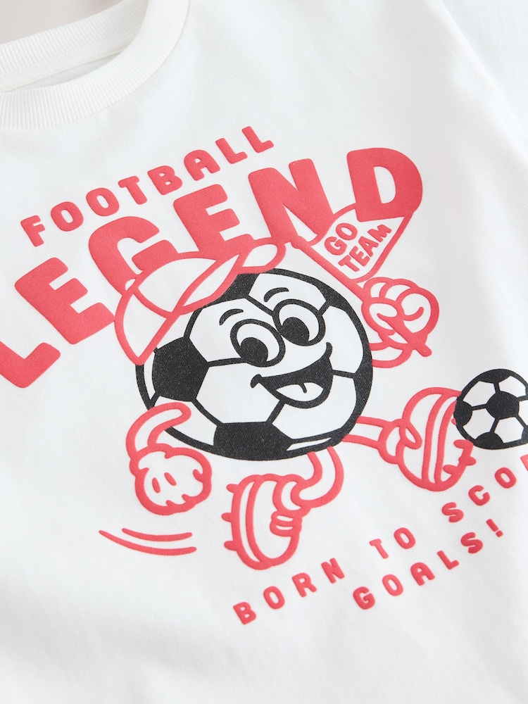 White Football Legend Short Sleeve Graphic T-Shirt (3mths-7yrs) - Image 7 of 7
