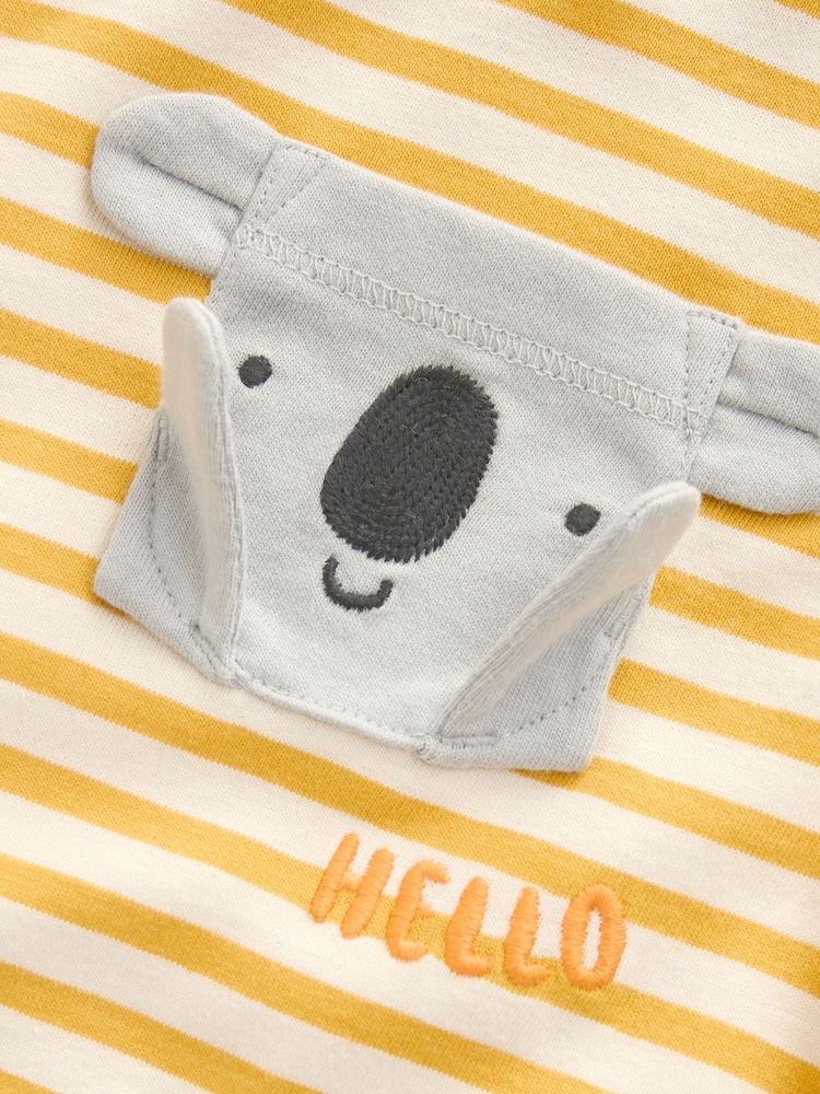 Yellow Stripe Koala Bear Short Sleeve Interactive T-Shirt (3mths-7yrs) - Image 10 of 10 Yellow Stripe Koala Bear Short Sleeve Interactive T-Shirt (3mths-7yrs) - Image 10 of 10